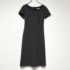 n0778【プロポーション】ワンピース 日本製 ひざ丈 ドット柄 タイト
