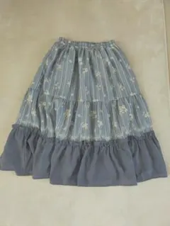 axes femme 花柄フレアロングスカート