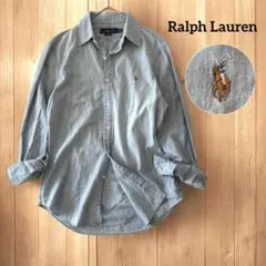 RALPH LAUREN BDシャツ ポニーロゴ刺繍 シャンブレー ダンガリー