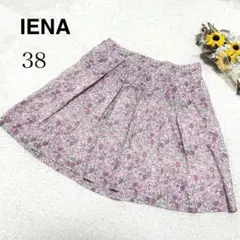 【イエナ IENA】フレア ミニスカート ショート丈 花柄 ピンク系 日本製38