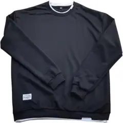 メンズ 重ね着 スタイル ゆったり ロング トレーナー トップス Mサイズ