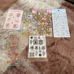 リラックマシールセットとハート型シール