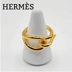HERMÈS エルメス スカーフリング ジャンボ ゴールド 美品