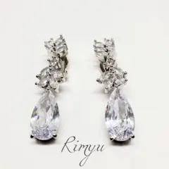 ウェディング　雫モチーフ キュービックジルコニア　ブライダル　イヤリング6