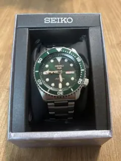 SEIKO5 自動巻き 腕時計 グリーン SBSA013