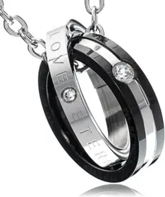 ダブルリング サージカルステンレス 金属アレルギー対応 リングネックレス