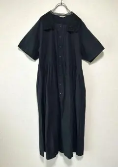 Samansa Mos2 ロングワンピース 半袖 チュール レース ブラック M