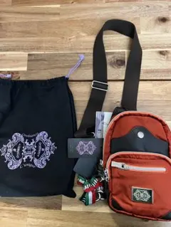 美品】オロビアンコ ボディバッグ 迷彩ナイロン レザーコンビ ゴールド 
