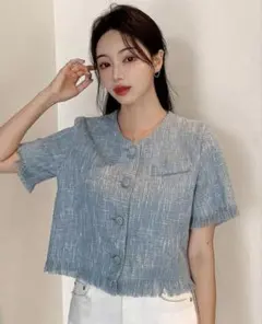 SHEIN DAZY 半袖ジャケット ショート丈のサムネイル