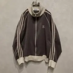 希少ビッグサイズ 80s デサント adidas ブラウン トラックジャケット