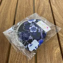 がま口 小銭入れ 華友禅 桜 ネイビー 縮緬 日本製 和装小物 和柄 財布