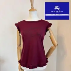 BURBERRY　バーバリーブルーレーベル ロゴTシャツ スタッズ付き　ボルドー