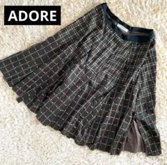 ADORE アドーア チェック スカート コットン グリーン サイズ40のサムネイル