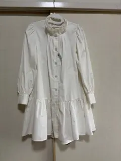 美品 SNIDEL タック フリル シャツ チュニック ミニ ワンピース