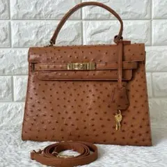 ほぼ未使用✨　HIGH CLASS ハイクラス　オーストリッチ　2wayバッグのサムネイル