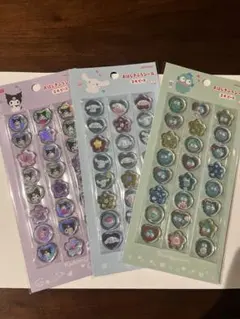 【正規品】おはじきふうシール　3枚セット（クロミ、シナモロール、ハンギョドン）