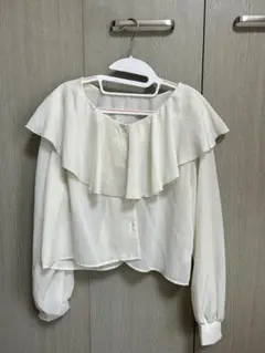 長袖　ブラウス　フリル襟 earth music&ecology