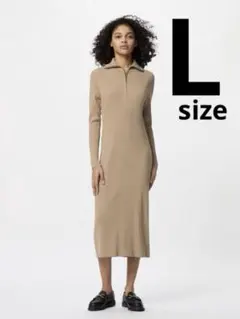 UNIQLO ユニクロ ハーフジップニットワンピース ライトグレー 474055