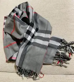 【未使用】海外製品チェック柄大判ストール