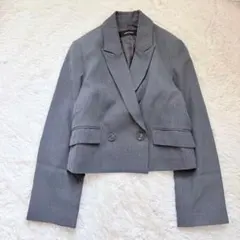 美品✨ジャーナルスタンダード　クリアツイルクロップドジャケット　ショート丈のサムネイル