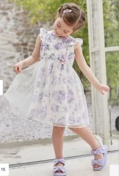 【anyFAM/エニィファム】 チュール アジサイワンピース 90cm