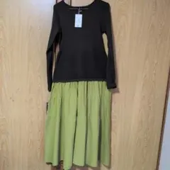 Bou Jeloud ロングワンピース ダークブラウン/グリーン新品タグ付き