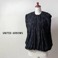 UNITED ARROWS TOKYO ジャガード パフスリーブ ブラウス 黒 - メルカリ