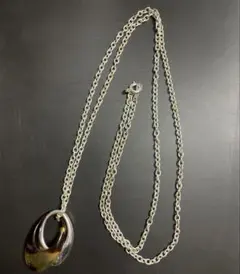 4℃ シルバー925 べっ甲 ロングネックレス やや難あり