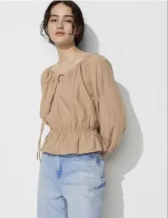 【美品】ユニクロ　七分袖ブラウス