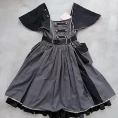 新品　メタモルフォーゼ　乙女探偵ポケット付きジャンパースカート　灰黒千鳥柄のサムネイル