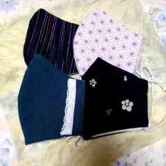 【レディース】ハンドメイド 布マスク(和柄) 4枚セットのサムネイル