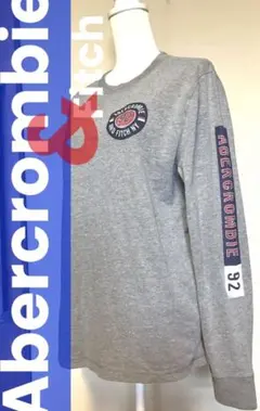 アバクロ Abercrombie & Fitch LOGOTシャツ グレー M