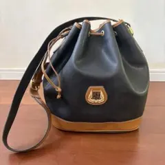 【良品・ビンテージ】ランセル LANCEL 巾着 ショルダーバッグ 黒×茶のサムネイル