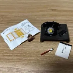 ミニチュア　レトロ　昭和　黒電話セット　フィギュア