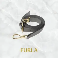 【美品】FURLA 純正 レザー ショルダーストラップ グレー ゴールド金具のサムネイル