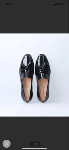 ファビオルスコーニ　エナメル　ローファー　36 ブラック