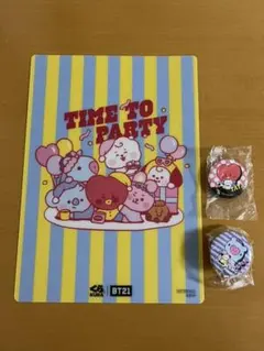 くら寿司×BT21 コラボ商品　限定　下敷き　缶バッチ