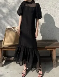 シアードッキングワンピース （ブラック）