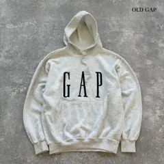 【OLD GAP】 ギャップ 90s スウェットパーカー フーディ デカロゴ刺繍