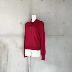 ユニクロUNIQLOメリノポロセーターレッドS