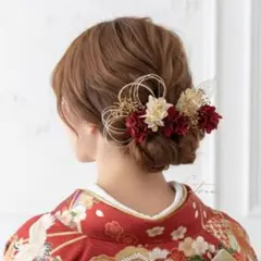 成人式　髪飾り　ヘッドドレス　卒業式　結婚式　ウェディング　ドライフラワー
