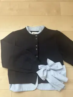 Bibiy. グレー ニット カーディガン 重ね着風 - メルカリ
