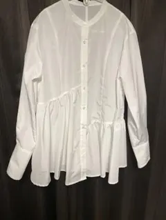VIS アシンメトリーフレアーシャツ ホワイトのサムネイル