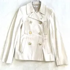 POLLINI レザージャケット ラムレザー アイボリー ダブル ITALY