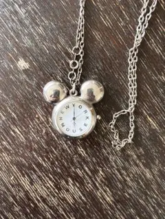 ディズニー懐中時計　ミッキー　シルバー