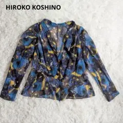 【HIROKO KOSHINO】総柄シフォンブラウス 日本製コットン100%のサムネイル