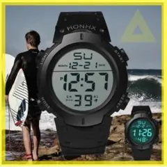 HONHX 腕時計 デジタル腕時計 ダイバーズウォッチ 3気圧防水