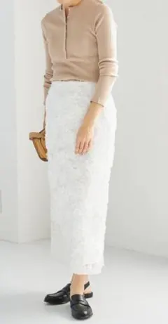 イエナ　シアーフラワーレーススカート38