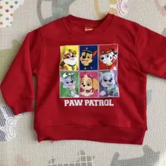 パウパトロール 裏起毛　トレーナー 110 レッド　パウパト