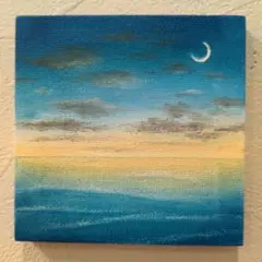原画：10×15cm】 暮れゆく湖畔 オイルパステル画 キャンバス画 - メルカリ